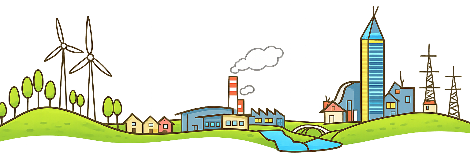 Land development landscape illustration